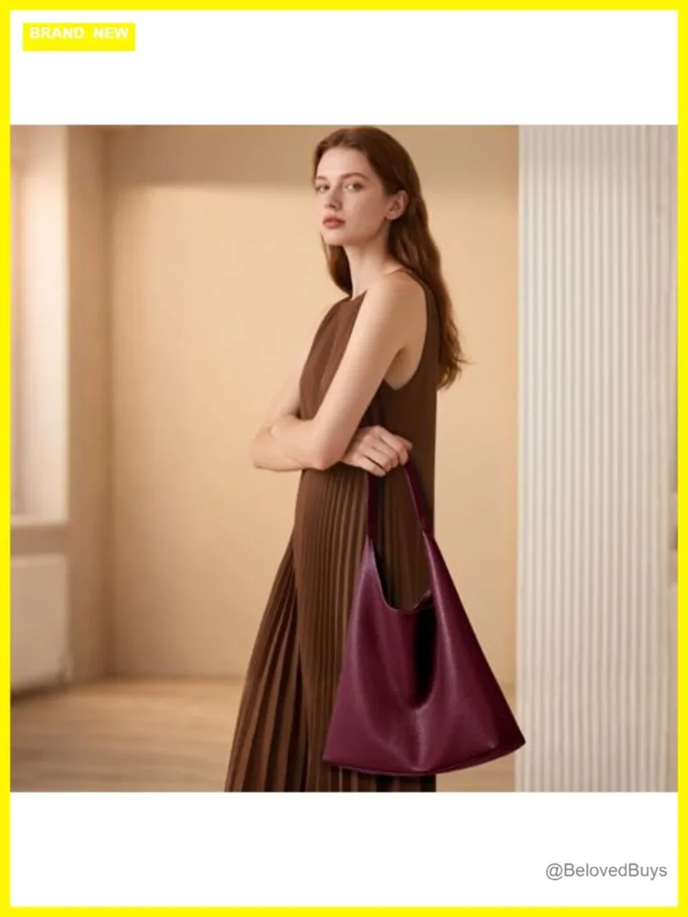 Large Vegan Leather Slouchy Hobo Tote Shoulder Bag for Travel Work